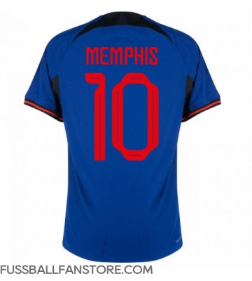 Niederlande Memphis Depay #10 Replik Auswärtstrikot WM 2022 Kurzarm